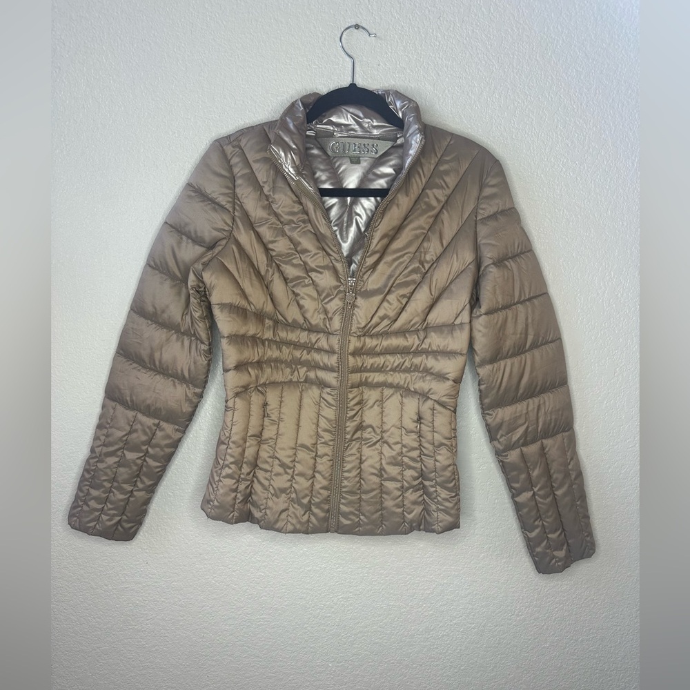 Guess Women's Tan Quilted Jacket